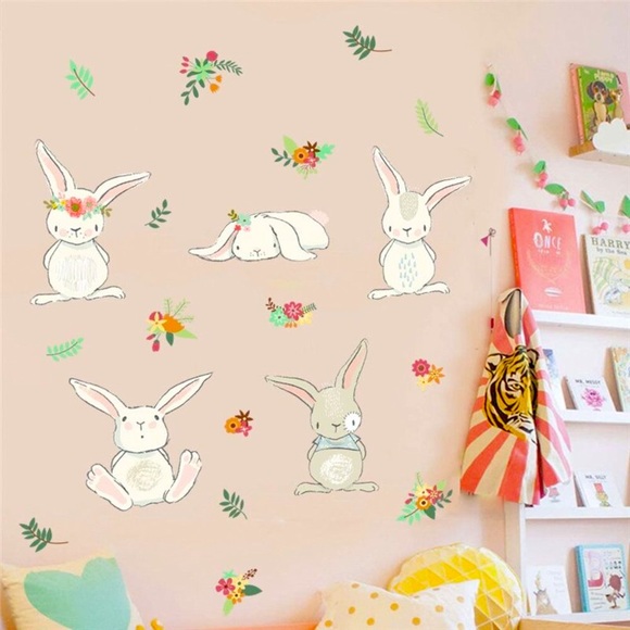 2/$10 BOGO  Vinyl Bunny Wall Decals for Kids Room or Baby's Nursery - Picture 4 of 4
